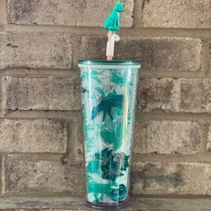 🦊 NEW💚Starbucks Holiday RARE LE 2002 Enchanted Mint Fox Straw Topper Cold Cup